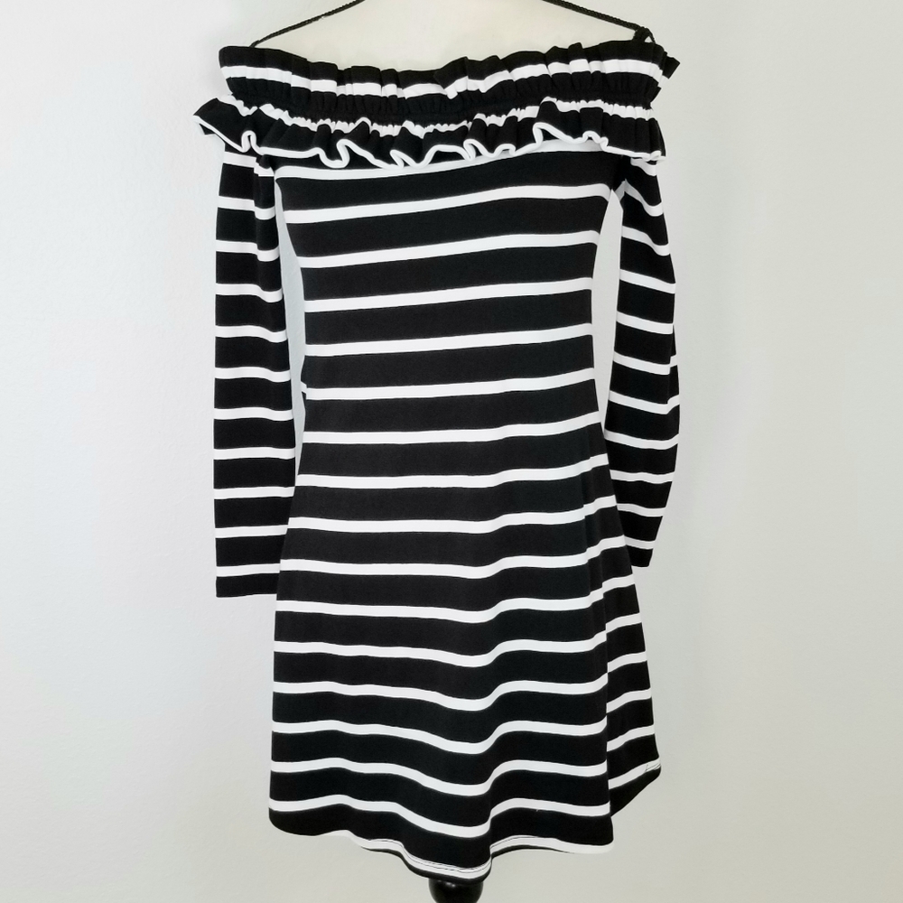 Sugarlips Black and White Striped Dress